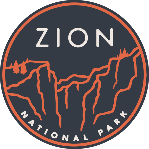 Zion National Park Round Sticker